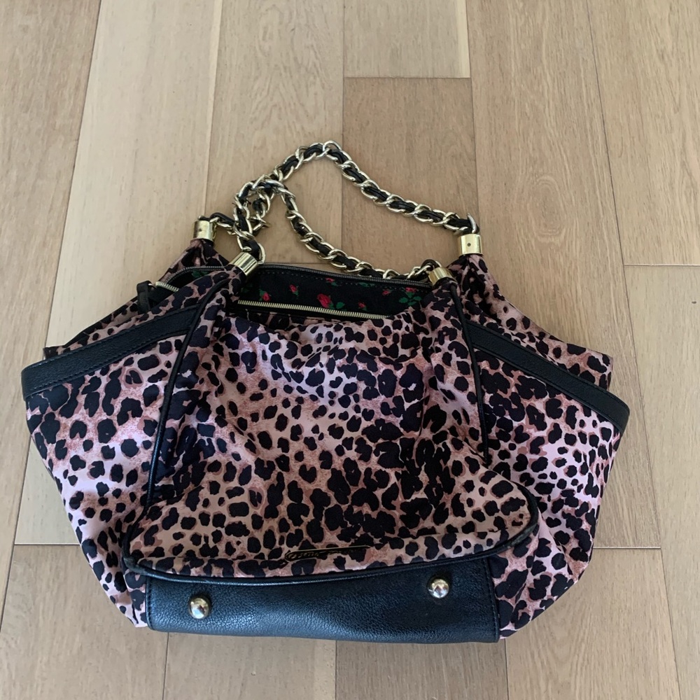 Pink leopard Betsy Johnson bag